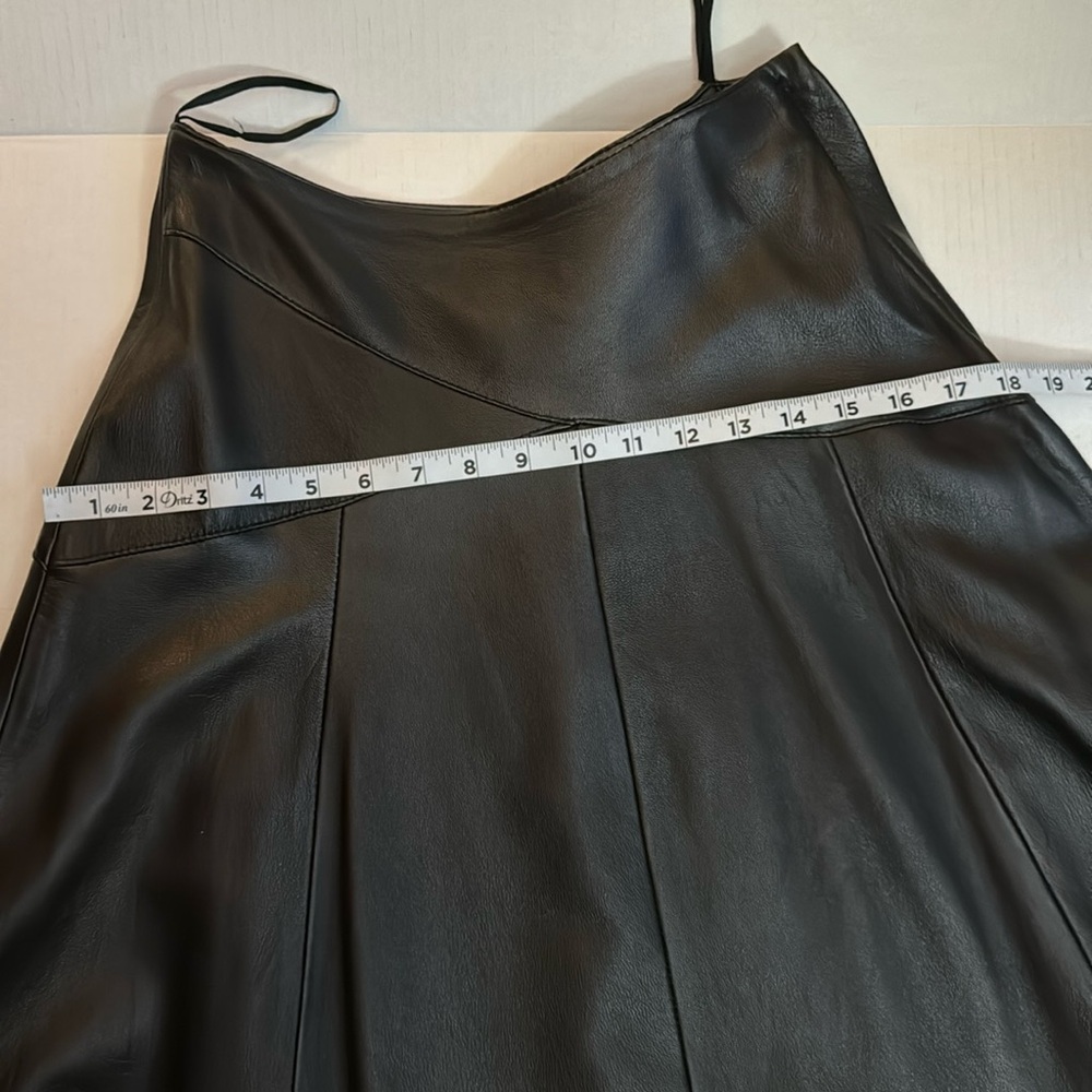Gingette Leather Vintage Black Soft Maxi Lined Zip Genuine Skirt Israel 26β - Picture 12 of 16
